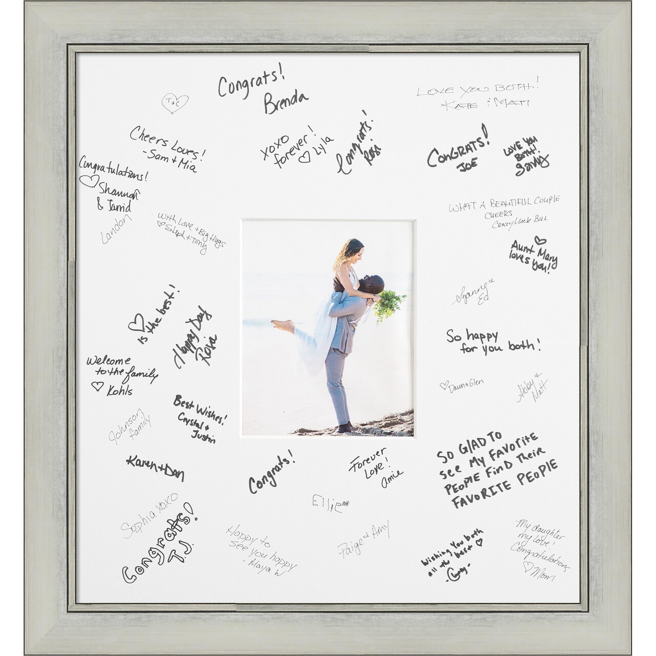 Flair Signature Mat Picture Frame, Photo Frame Wedding Guest Book Alternative, Autograph Picture Mat for Signature Board, Wedding Celebrations Graduations Support Encouragement or Retirement